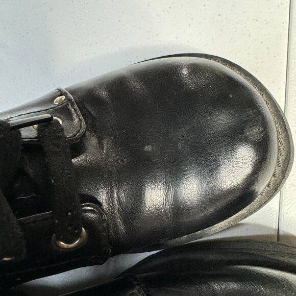 No Boundaries Boots Womens 7 Black Biker Chunky VTG Y2K 90s Moto Pleather Combat - Picture 8 of 11